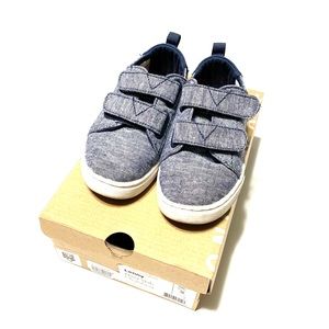 Lenny Navy Slub Chambray Toms, size 9 toddler